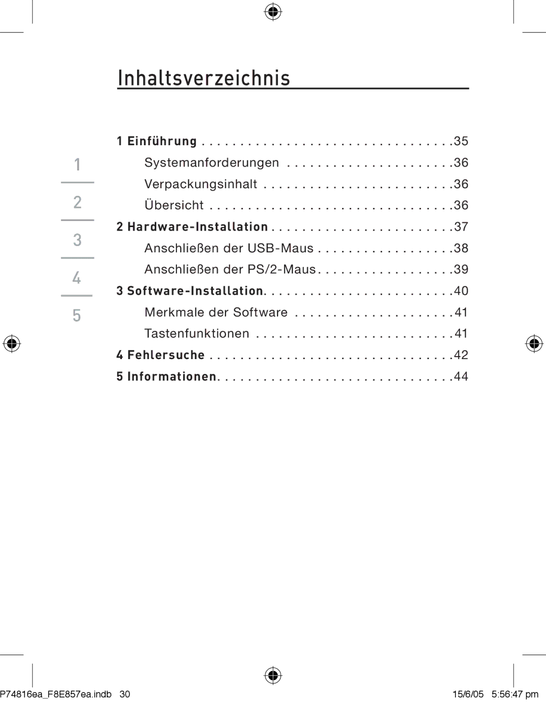 Belkin F8E857EA, P74816EA manual Inhaltsverzeichnis 