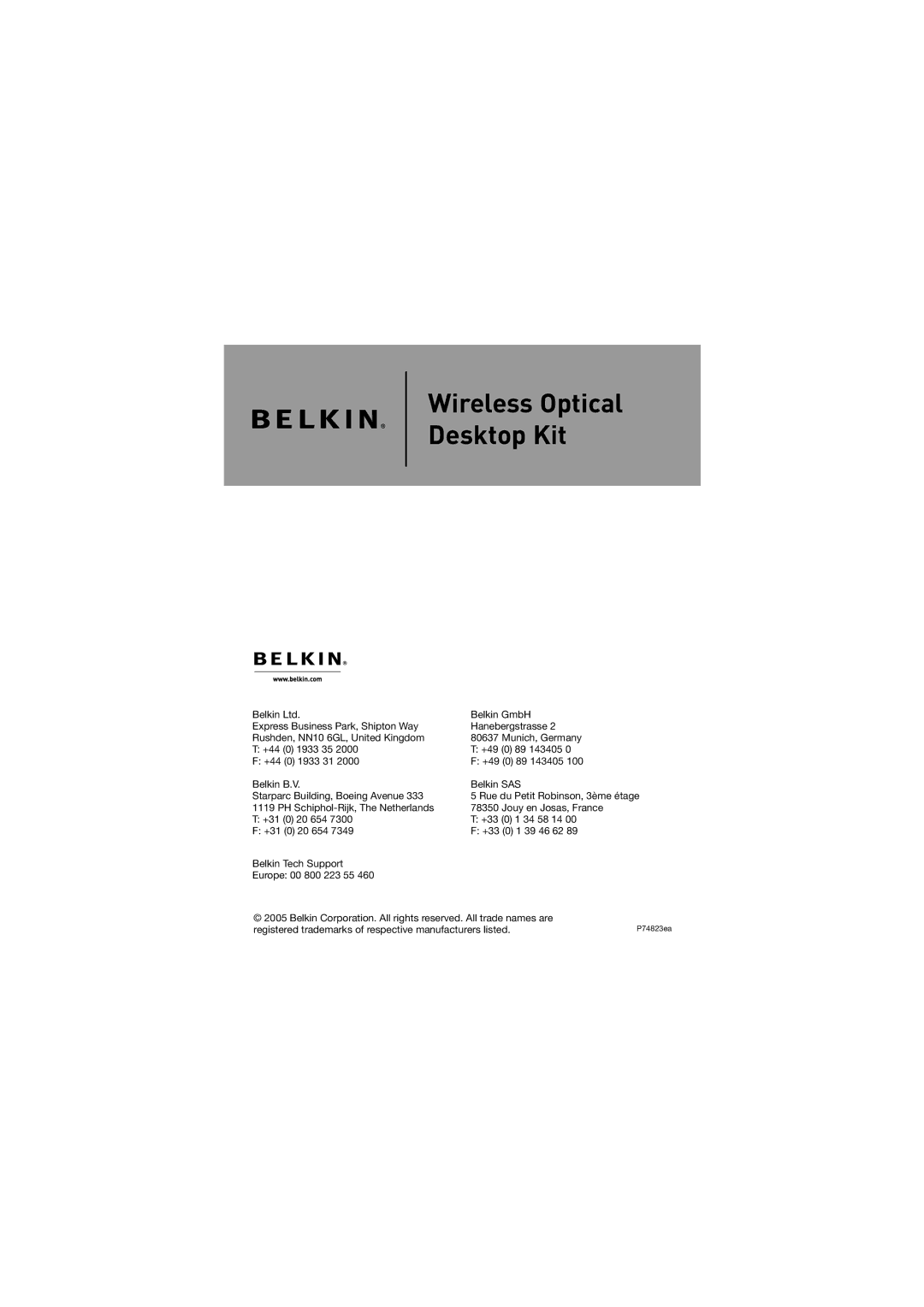 Belkin F8E858-BNDL manual Ea 