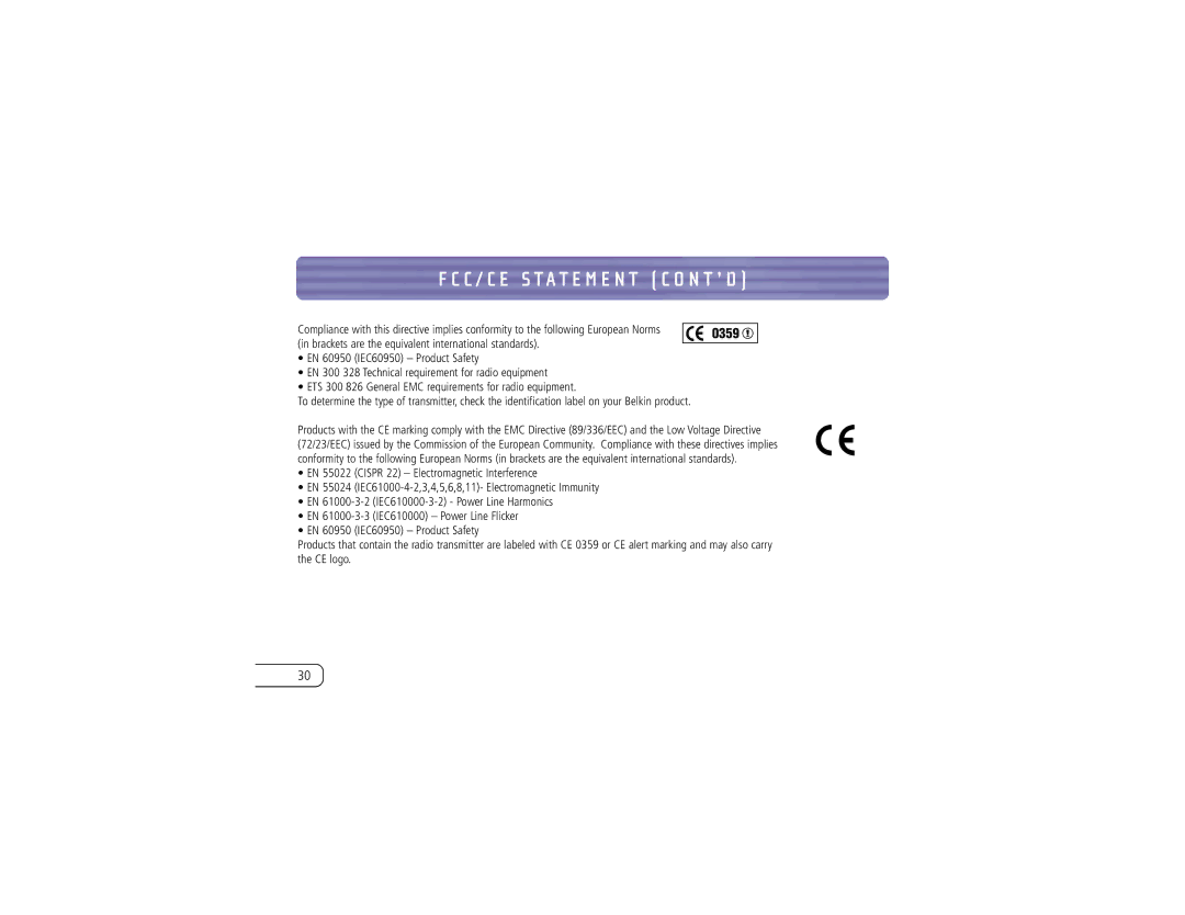 Belkin F8T001 user manual 0359 