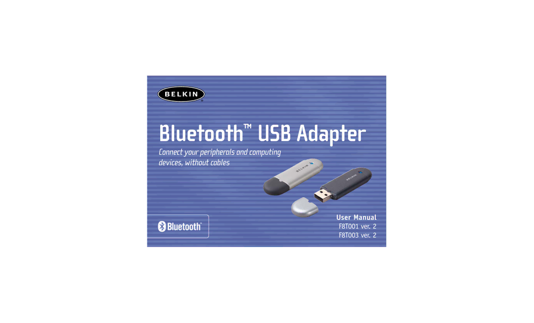 Belkin F8T003 user manual Bluetooth USB Adapter 