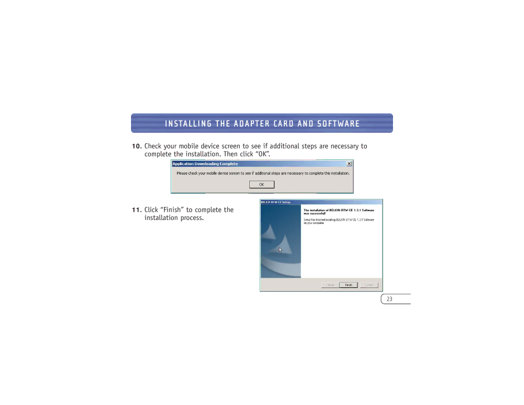 Belkin F8T006-PC user manual Installing the Adapter Card and Software 