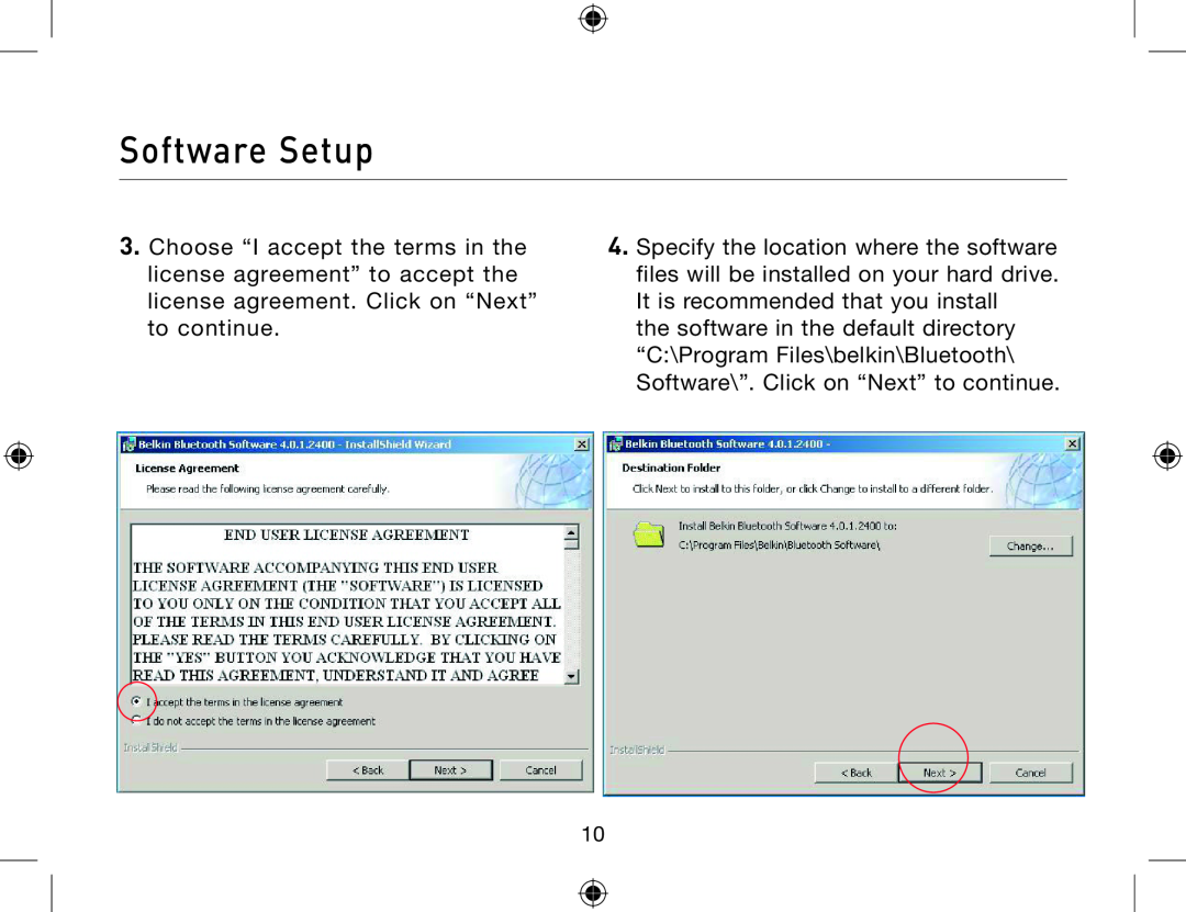 Belkin F8T013, F8T012 user manual Software Setup 