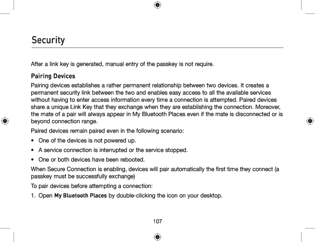 Belkin F8T012, F8T013 user manual Pairing Devices, Security 