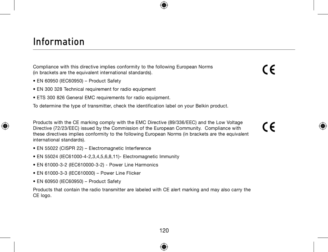 Belkin F8T013, F8T012 user manual Information 
