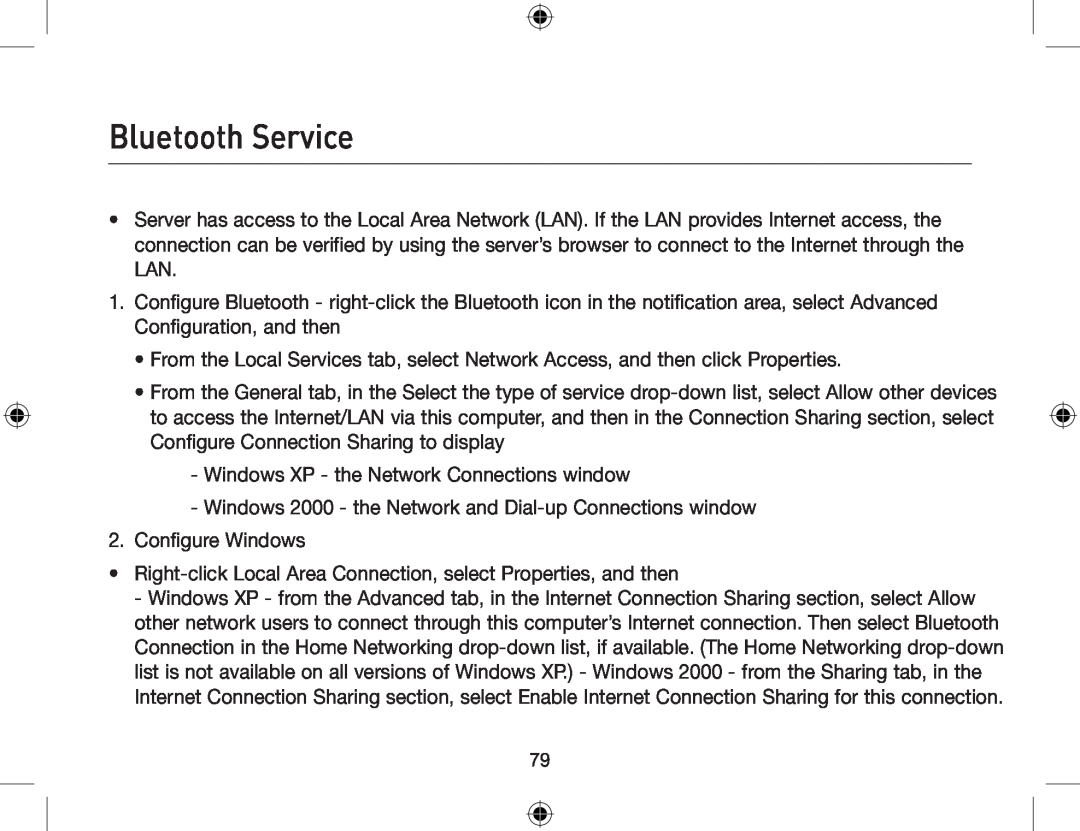 Belkin F8T012, F8T013 user manual Bluetooth Service, Windows XP - the Network Connections window 