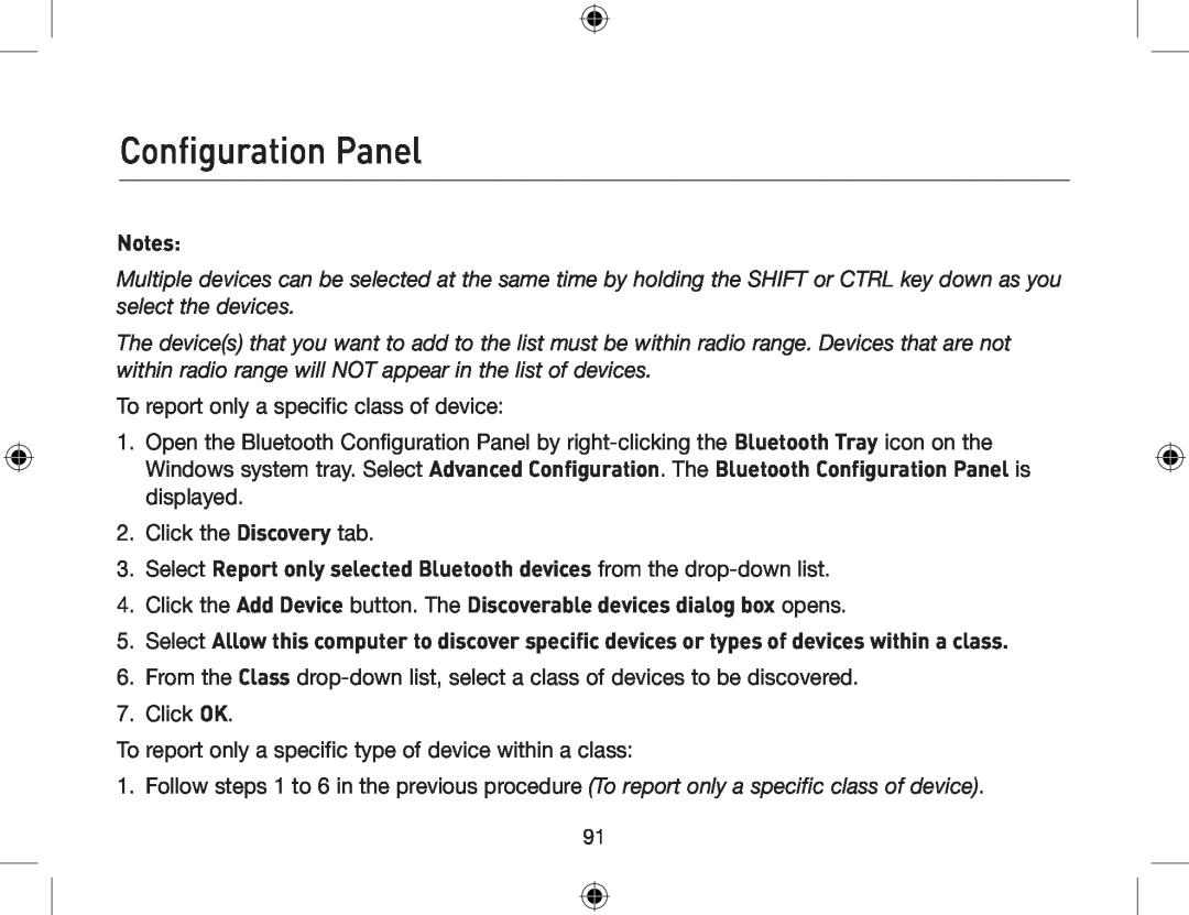 Belkin F8T012, F8T013 user manual Configuration Panel 
