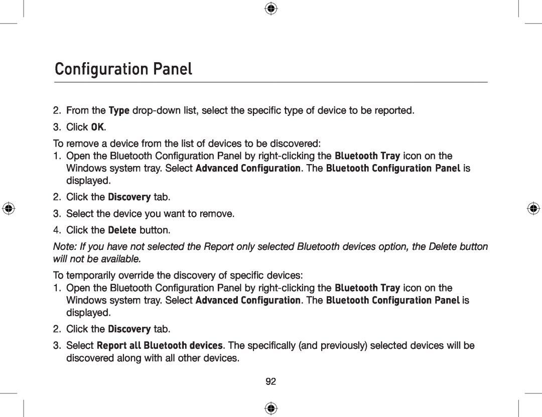 Belkin F8T013, F8T012 user manual Configuration Panel 