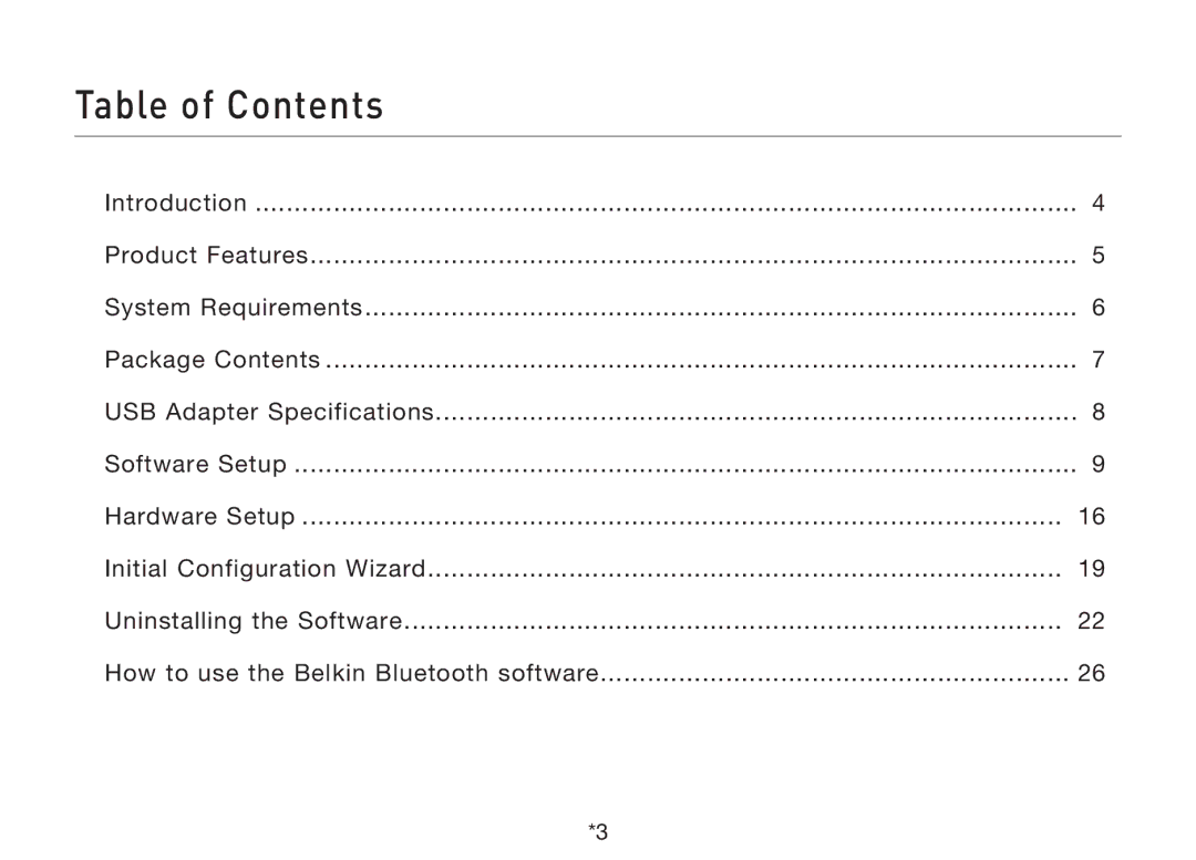 Belkin F8T012, F8T013 user manual Table of Contents 