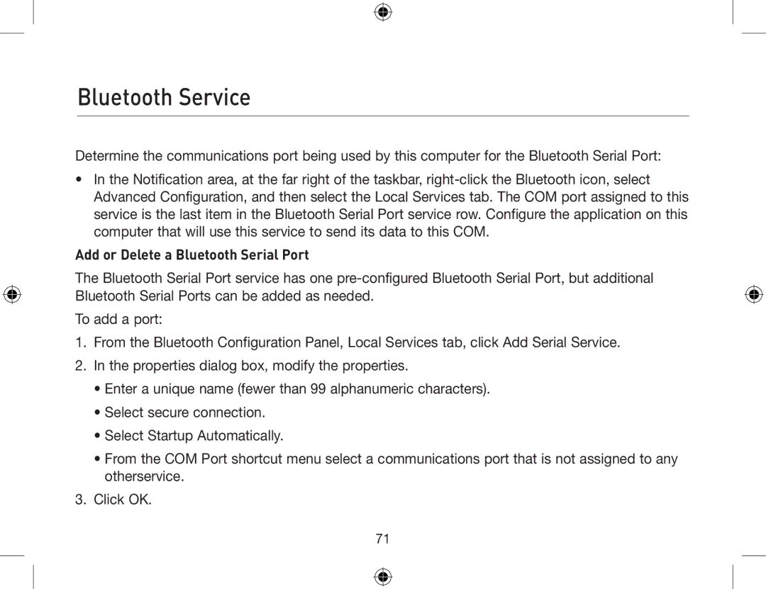 Belkin F8T012, F8T013 user manual Add or Delete a Bluetooth Serial Port 