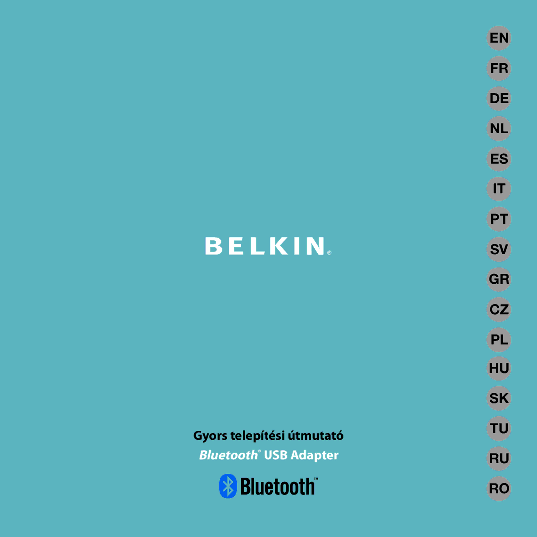 Belkin F8T016, F8T017 manual Gyors telepítési útmutató Bluetooth USB Adapter 