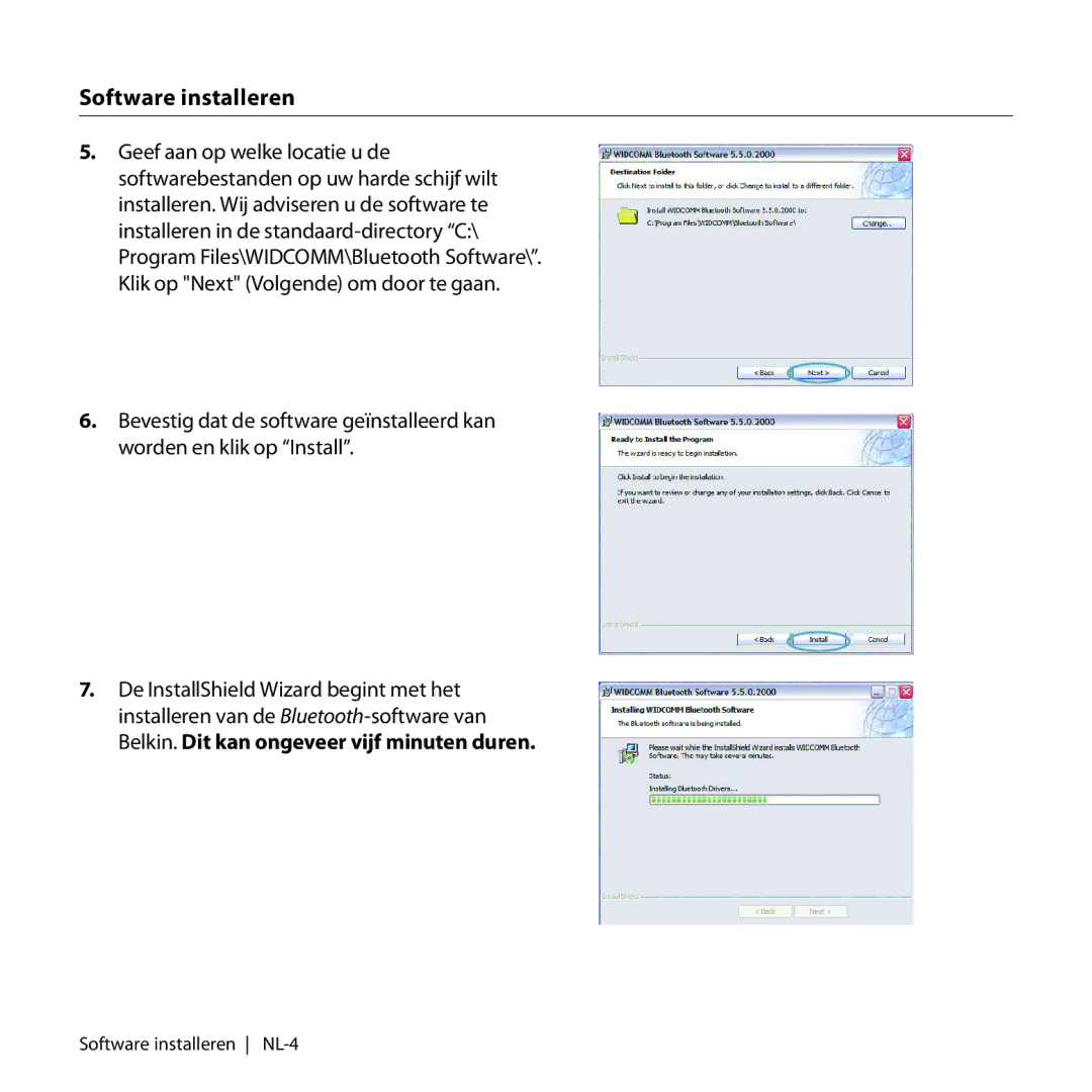 Belkin F8T017, F8T016 manual Software installeren 