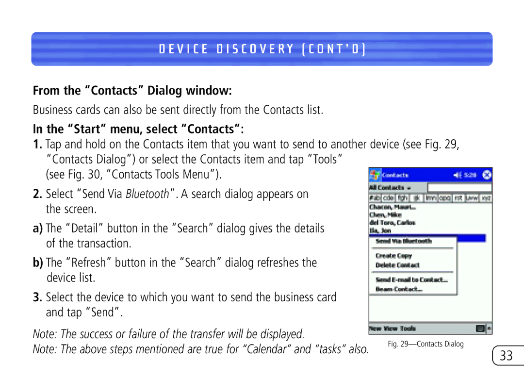 Belkin F8T020 user manual From the Contacts Dialog window, Start menu, select Contacts 