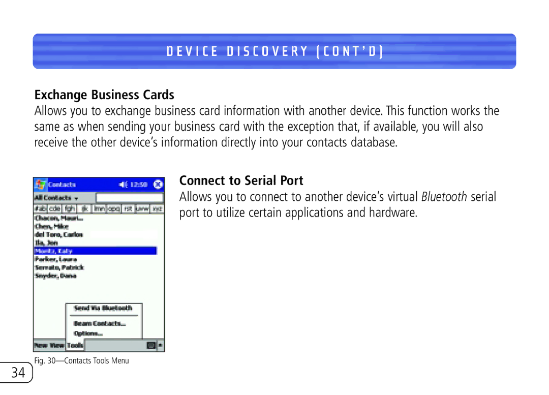 Belkin F8T020 user manual Exchange Business Cards, Connect to Serial Port 