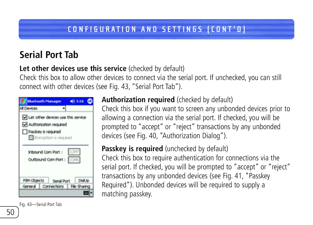 Belkin F8T020 user manual Serial Port Tab 