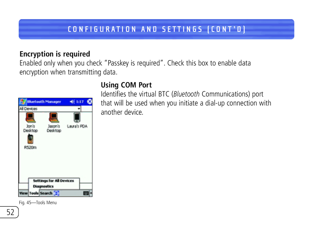 Belkin F8T020 user manual Using COM Port, Tools Menu 