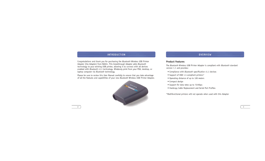 Belkin F8T031 user manual Introduction, Overview 