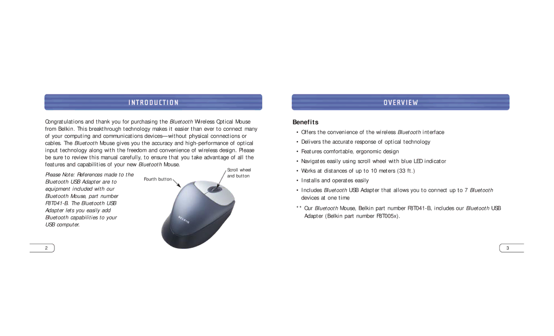 Belkin F8T041-B user manual Introduction, Overview, Benefits 