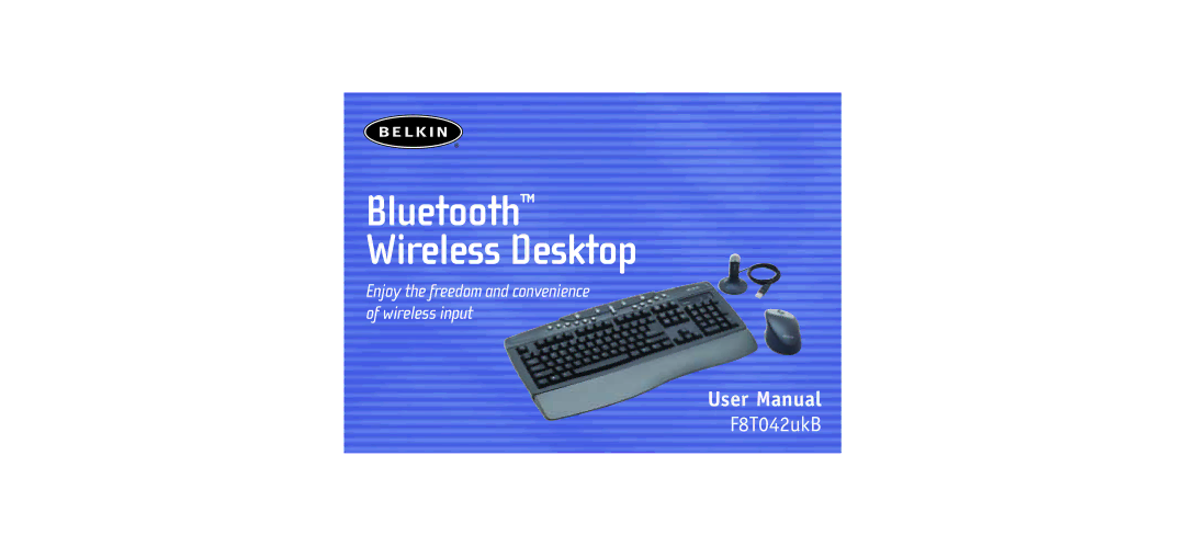 Belkin F8T042UKB user manual Bluetooth Wireless Desktop 