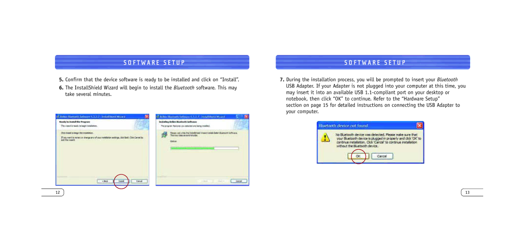 Belkin F8T042UKB user manual F T W a R E S E T U P 