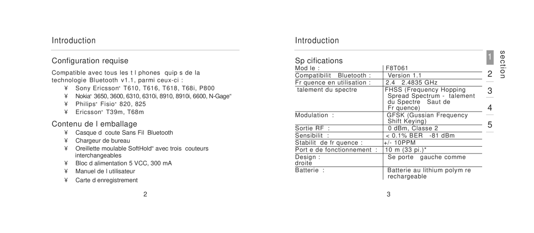 Belkin F8T061 manual Configuration requise, Contenu de l’emballage, Spécifications 