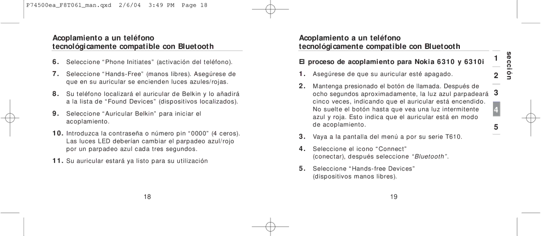 Belkin F8T061 manual Sección 