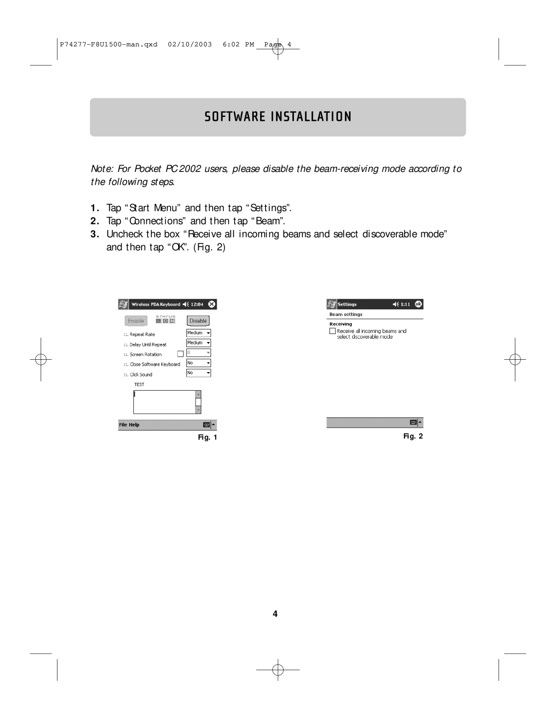 Belkin F8U1500 manual Software Installation 