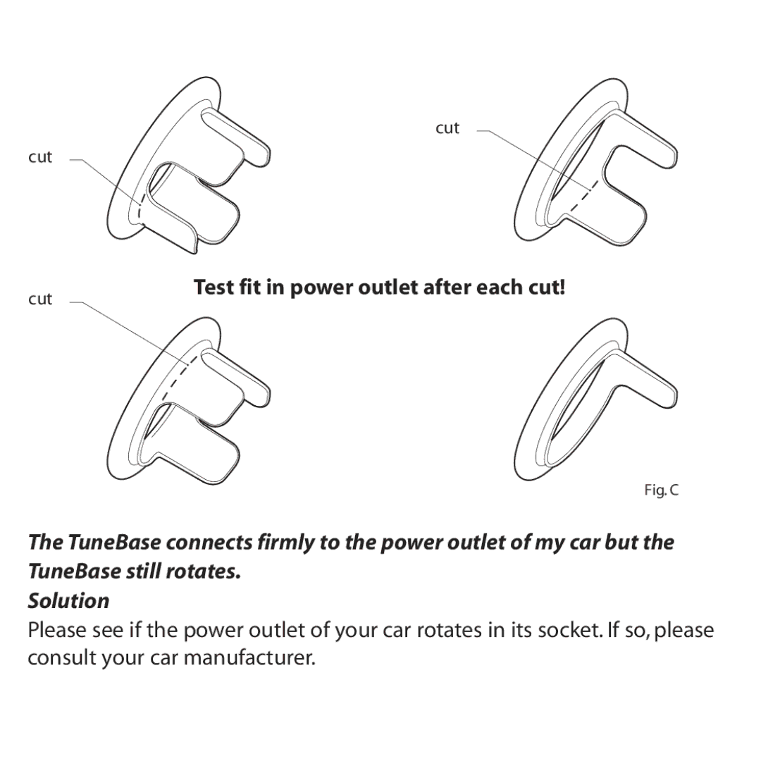 Belkin F8V7097 user manual Test fit in power outlet after each cut 