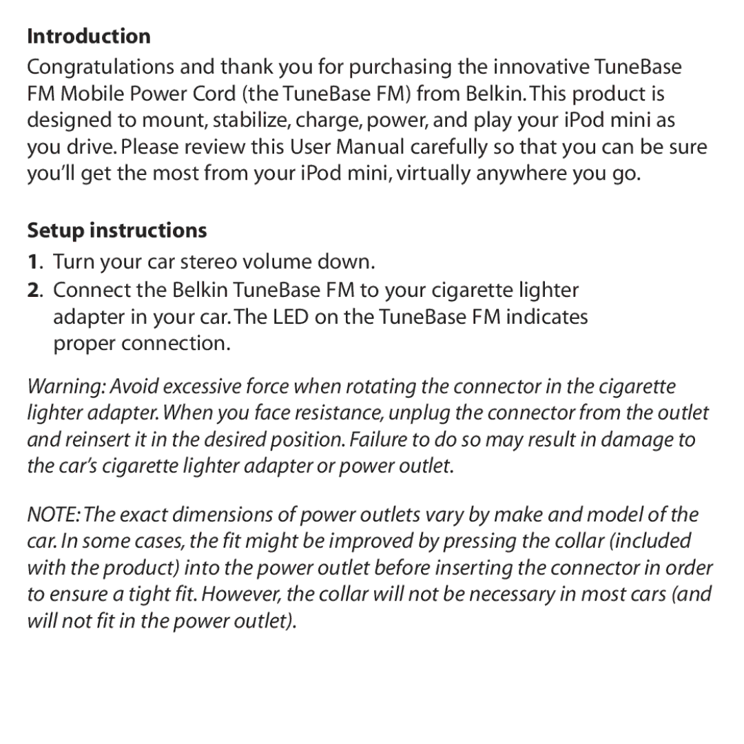 Belkin F8V7097 user manual Introduction Setup instructions 