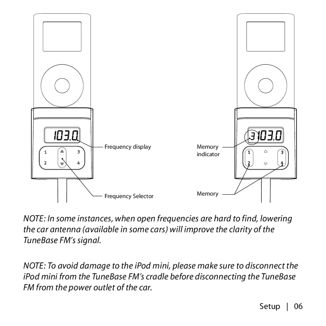 Belkin F8V7097 user manual Frequency display Memory Indicator Frequency Selector 