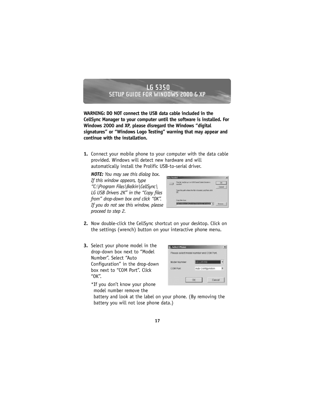 Belkin F8V7D008-SS, F8V7D006-SS user manual Setup Guide for Windows 2000 & XP 