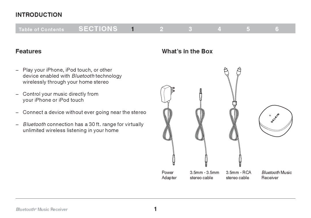 Belkin F8Z492 8820tt00264 user manual Introduction, Features What’s in the Box 