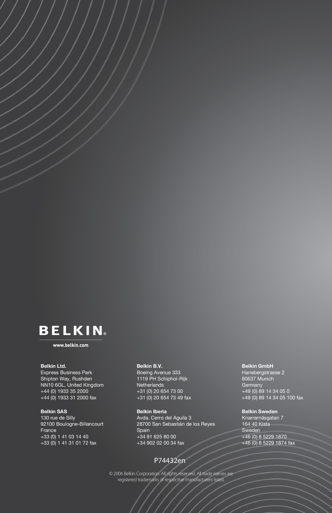 Belkin F9G623EN3M, F9G823EN3M user manual P74432en, Introduction 