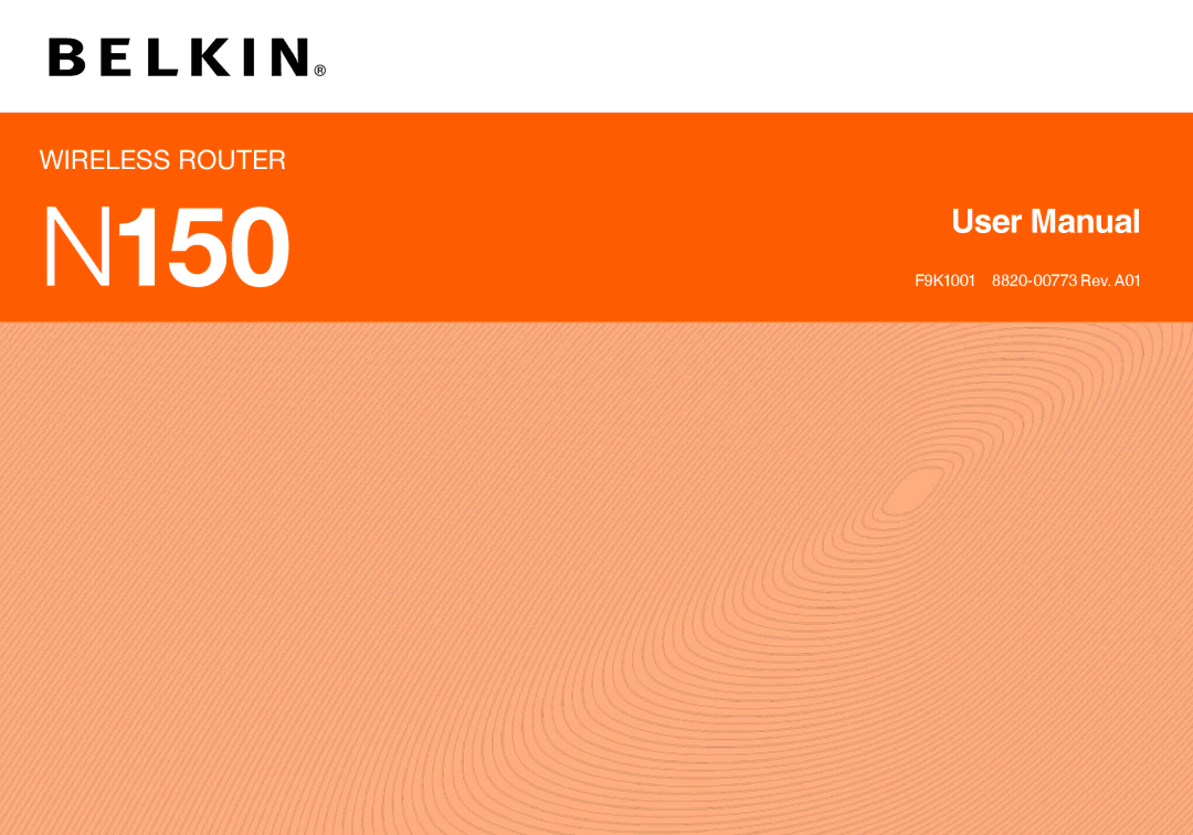 Belkin F9K1001 user manual N150 