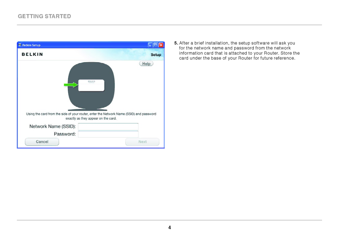 Belkin F9K1001 user manual Getting Started 