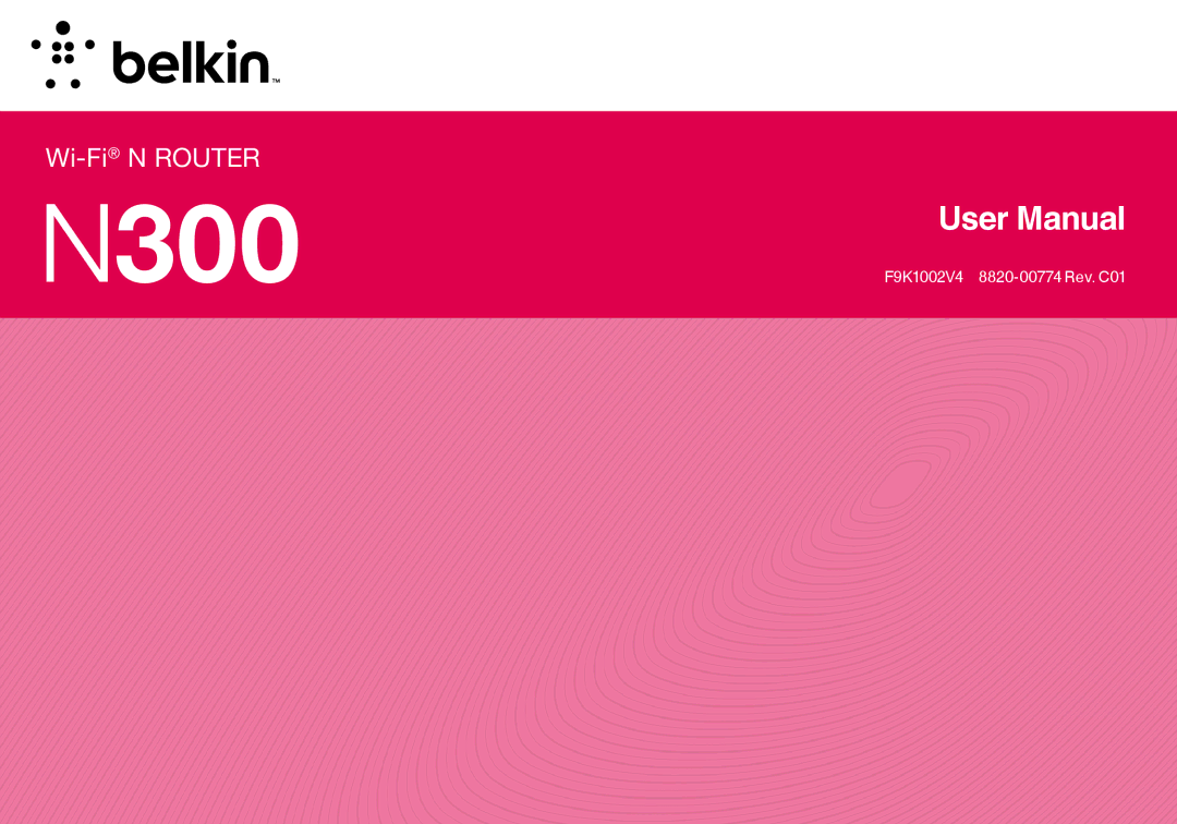 Belkin F9K1002 user manual N300 