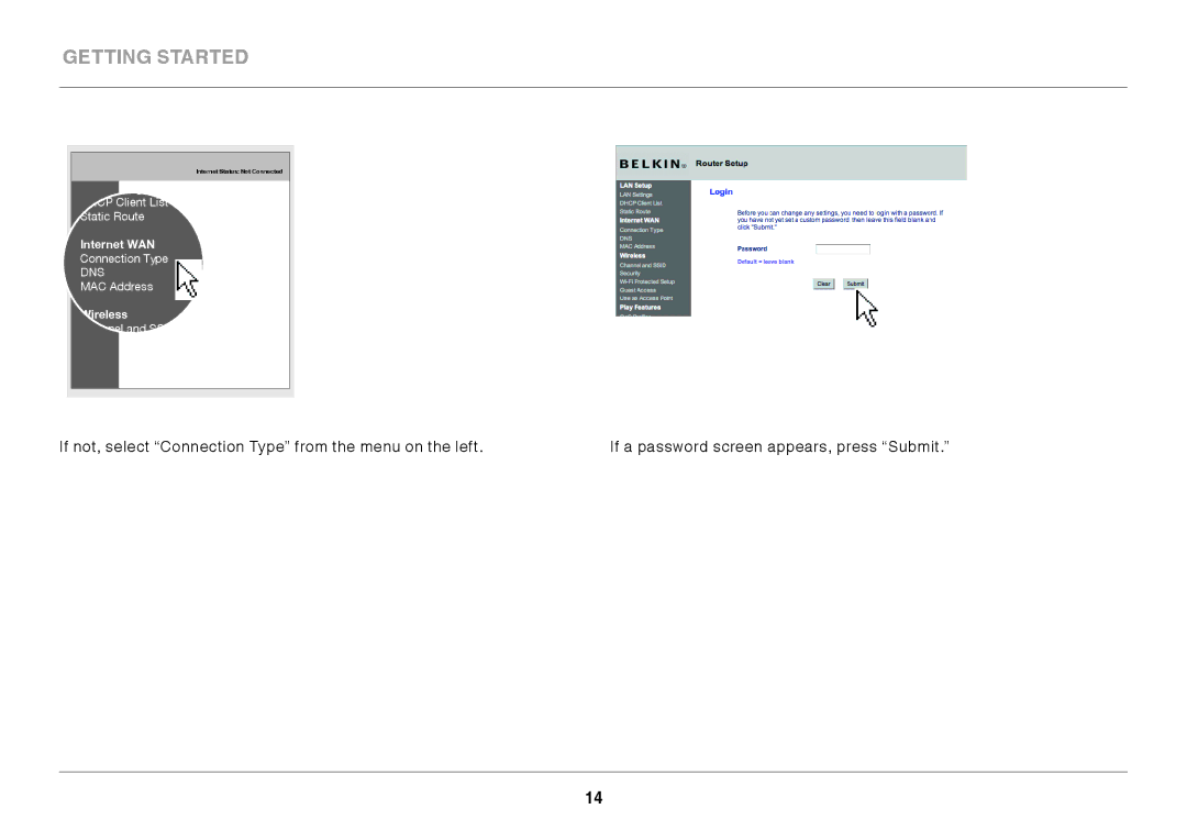 Belkin F9K1002 user manual Internet WAN 