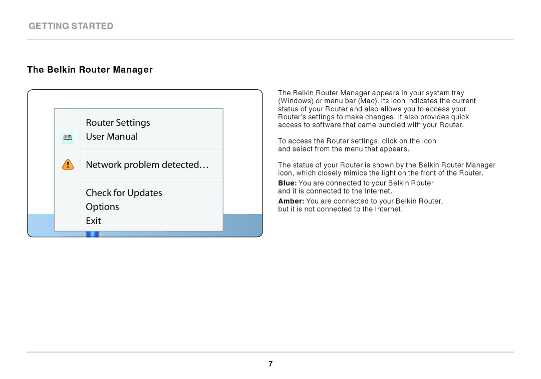 Belkin F9K1003 user manual Belkin Router Manager 