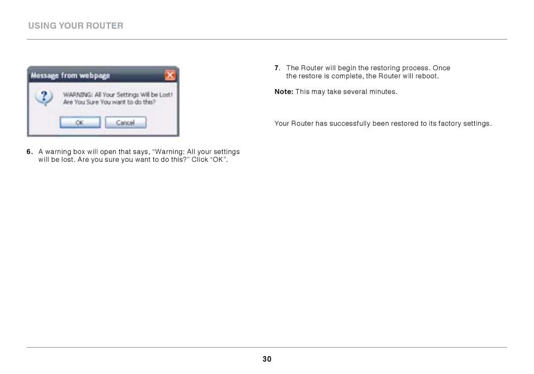 Belkin F9K1102 user manual Using your router 