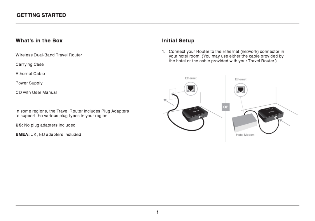 Belkin F9K1107 8820-00920 Rev. A00 user manual Getting Started, What’s in the Box, Initial Setup 