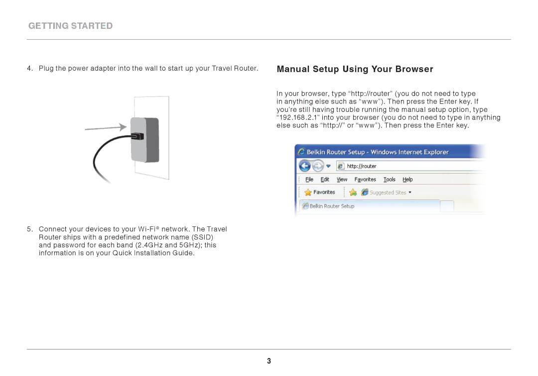 Belkin F9K1107 8820-00920 Rev. A00 user manual Manual Setup Using Your Browser 