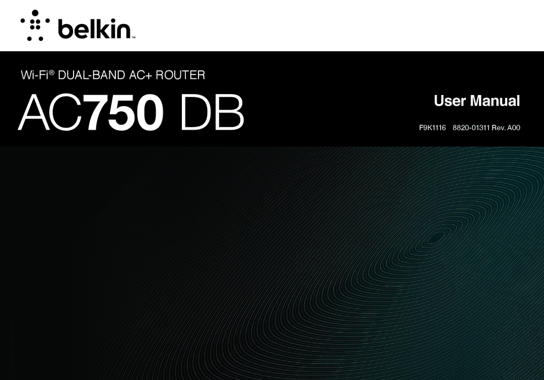 Belkin F9K1116 user manual AC750 DB 