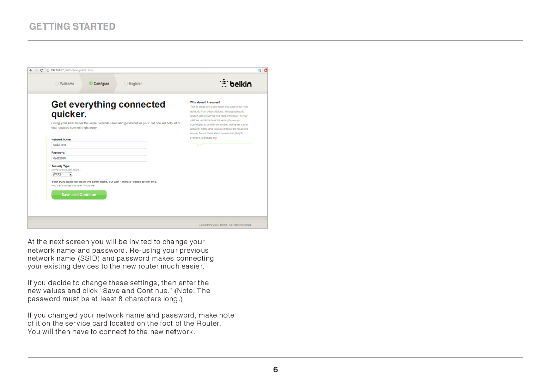 Belkin F9K1116 user manual Getting Started 