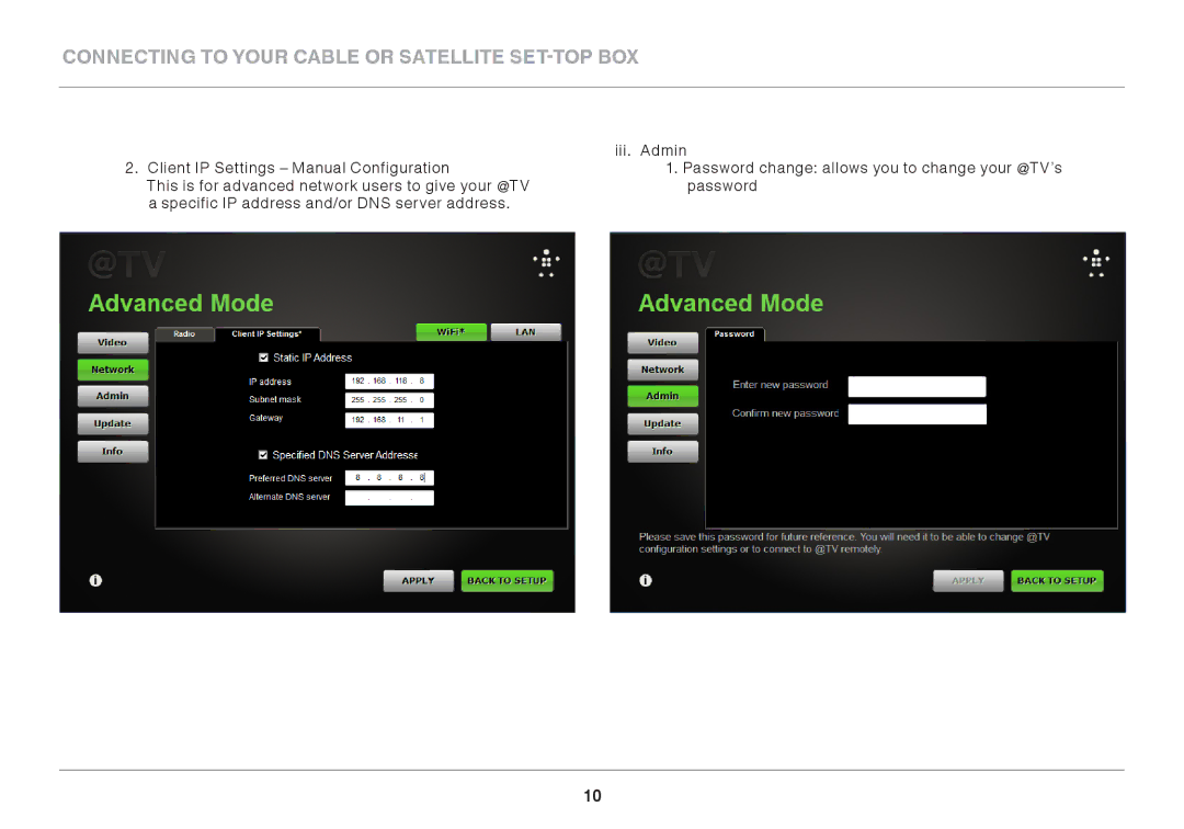 Belkin G1V1000 8820-01176 user manual Connecting to Your Cable or Satellite SET-TOP BOX 