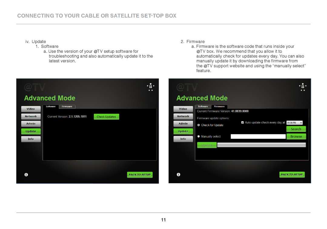 Belkin G1V1000 8820-01176 user manual Connecting to Your Cable or Satellite SET-TOP BOX 