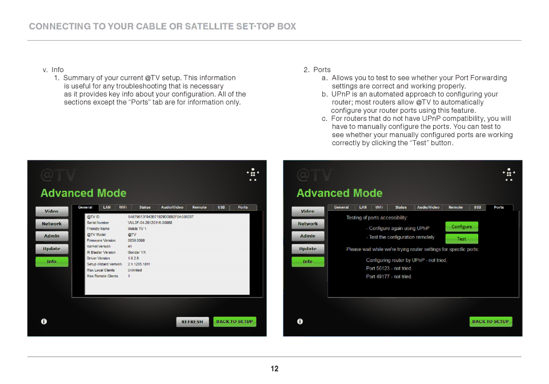 Belkin G1V1000 8820-01176 user manual Connecting to Your Cable or Satellite SET-TOP BOX 