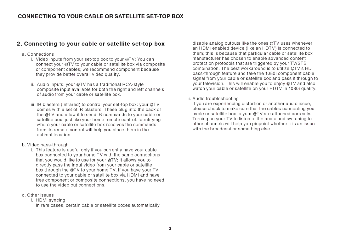 Belkin G1V1000 8820-01176 user manual Connecting to Your Cable or Satellite SET-TOP BOX 