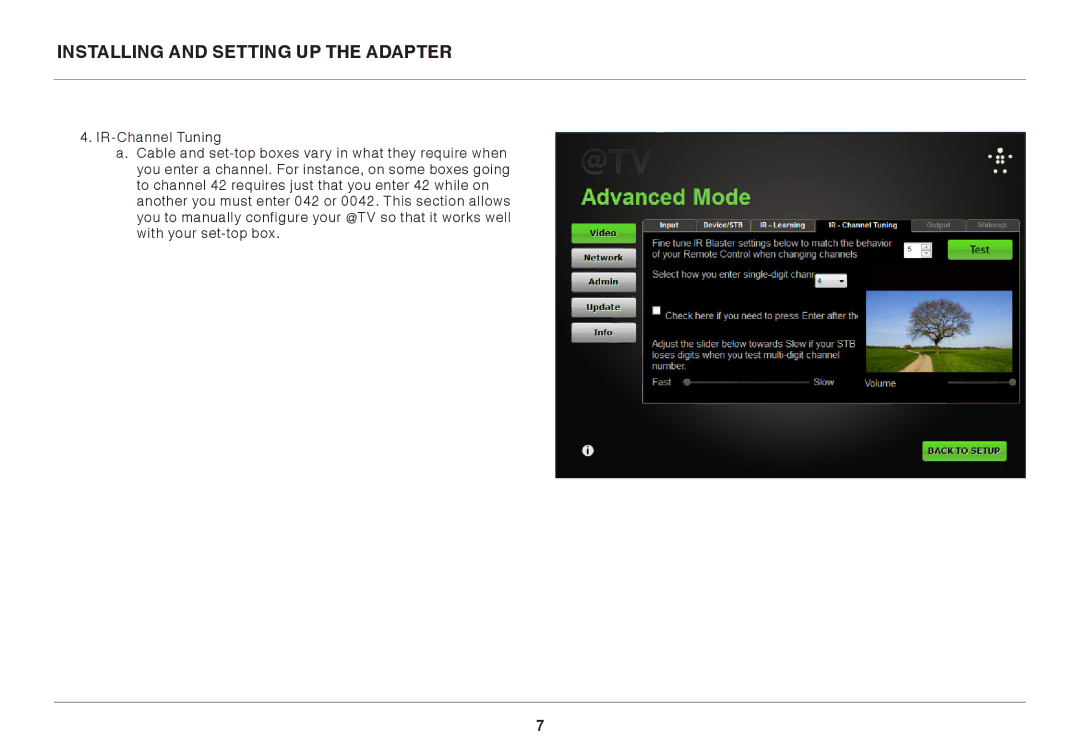 Belkin G1V1000 8820-01176 user manual Installing and Setting UP the Adapter 