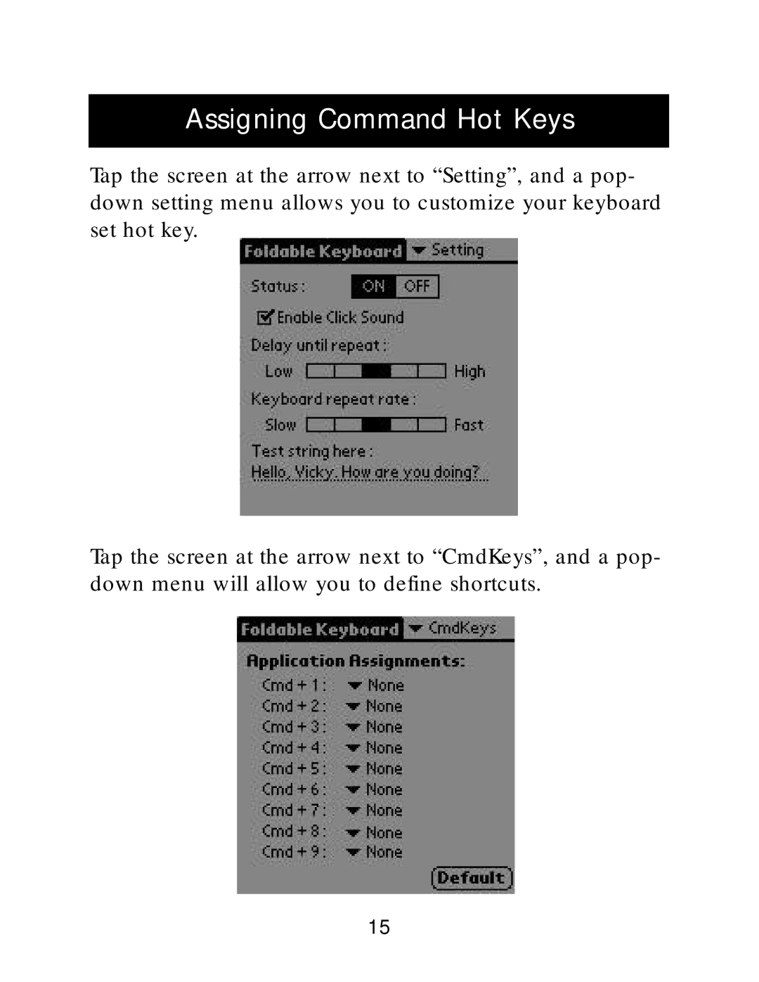 Belkin G700 manual Assigning Command Hot Keys 