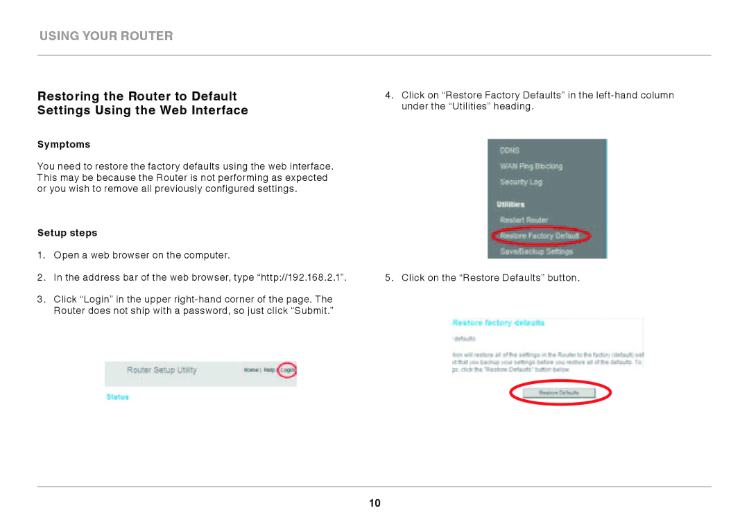 Belkin GO N300 DB user manual Symptoms, Setup steps 