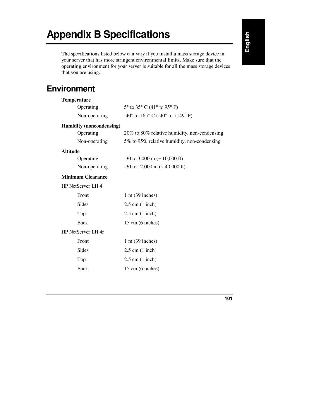 Belkin LH R, LH 4 manual Appendix B Specifications, Environment 